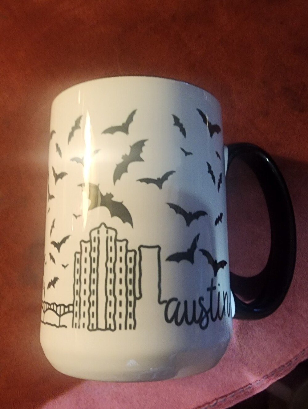 Austin Skyline Ceramic Coffee Mug – White with Black Accent For Hallowin